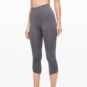 Lululemon Ebb to street crop tights in titanium